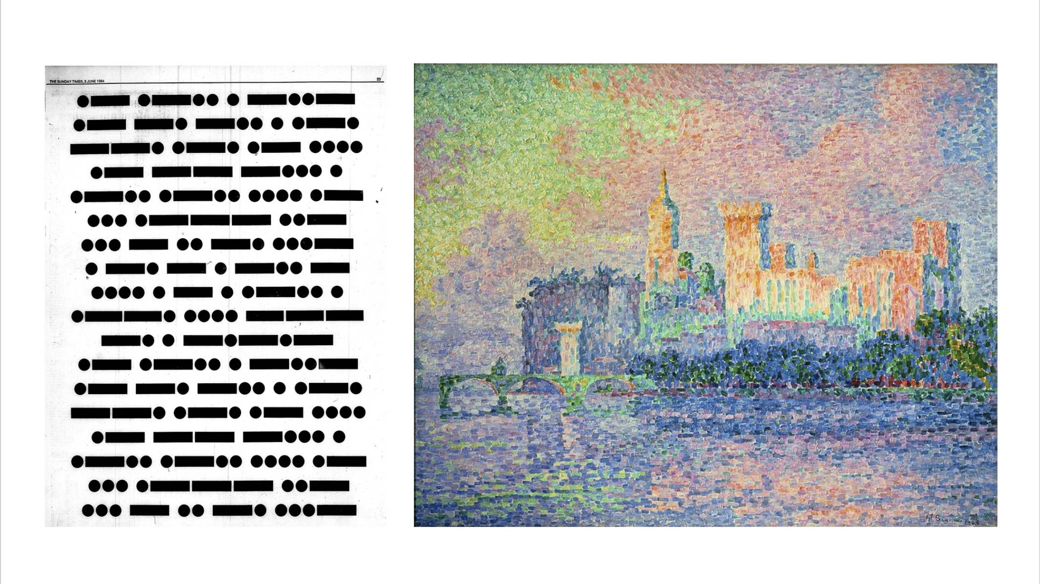 morse code vs pointillism